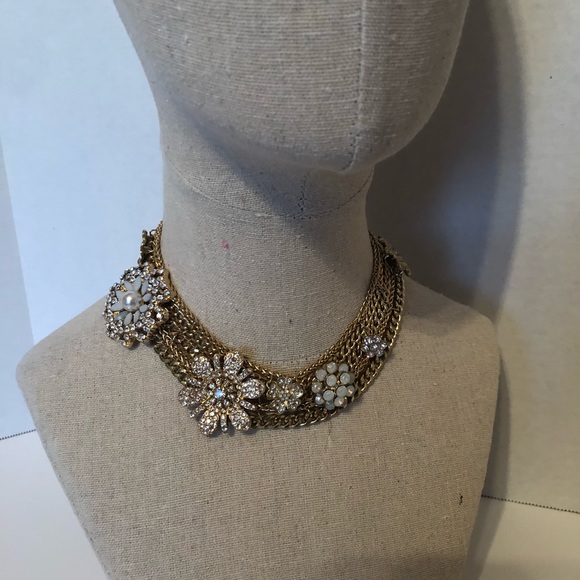 Gold rhinestone statement necklace - Picture 1 of 1